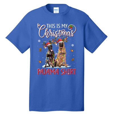 This Is My Christmas Pajama Funny Gift Belgian Malinois Christmas Gift Tall T-Shirt