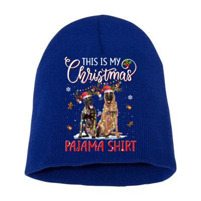 This Is My Christmas Pajama Funny Gift Belgian Malinois Christmas Gift Short Acrylic Beanie