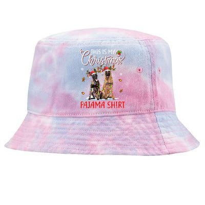 This Is My Christmas Pajama Funny Gift Belgian Malinois Christmas Gift Tie-Dyed Bucket Hat