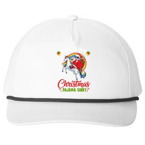 This Is My Christmas Pajama Gift Funny Santa Riding Unicorn Great Gift Snapback Five-Panel Rope Hat