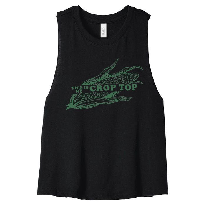 This Is My Crop Top Funny Farmer Farming Corn Lover Women's Racerback Cropped Tank