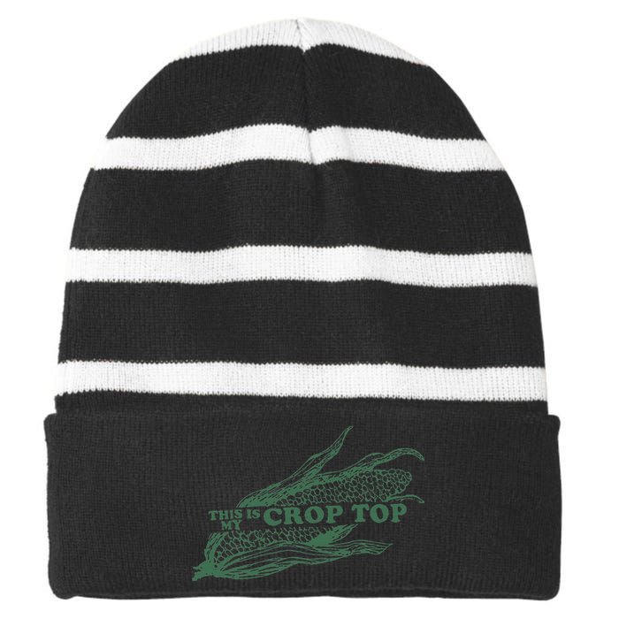 This Is My Crop Top Funny Farmer Farming Corn Lover Striped Beanie with Solid Band