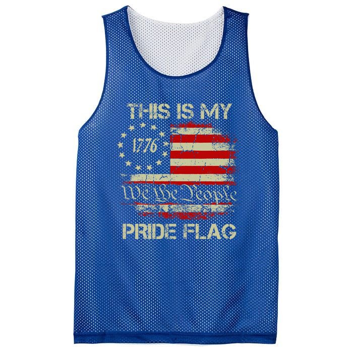 This Is My Pride Flag Usa American Patriotic Mesh Reversible Basketball Jersey Tank