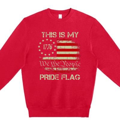 This Is My Pride Flag Usa American Patriotic Premium Crewneck Sweatshirt