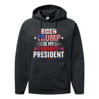 Trump Is My Favorite President Funny Anti Biden 4th Of July Performance Fleece Hoodie