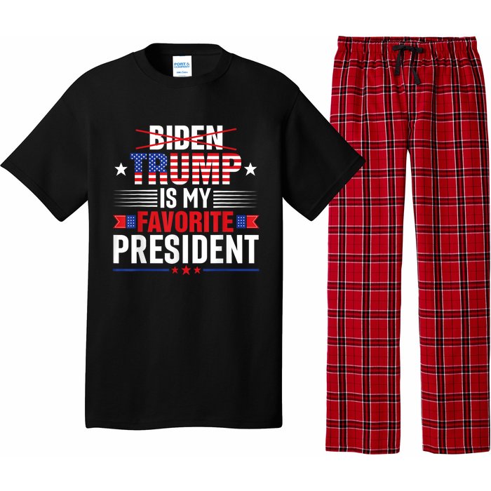 Trump Is My Favorite President Funny Anti Biden 4th Of July Pajama Set