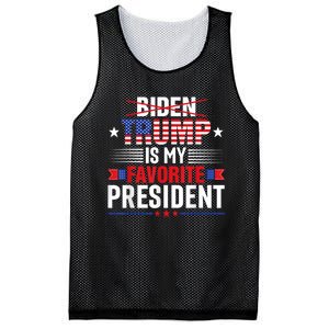 Trump Is My Favorite President Funny Anti Biden 4th Of July Mesh Reversible Basketball Jersey Tank