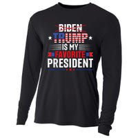 Trump Is My Favorite President Funny Anti Biden 4th Of July Cooling Performance Long Sleeve Crew