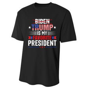 Trump Is My Favorite President Funny Anti Biden 4th Of July Performance Sprint T-Shirt