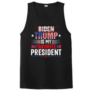 Trump Is My Favorite President Funny Anti Biden 4th Of July PosiCharge Competitor Tank