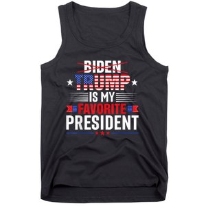 Trump Is My Favorite President Funny Anti Biden 4th Of July Tank Top