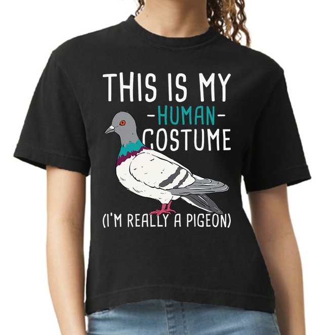 This Is My Human Costume Pigeon Racing Lover Bird Breeder Comfort Colors Boxy T-Shirt