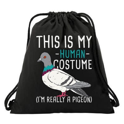 This Is My Human Costume Pigeon Racing Lover Bird Breeder Drawstring Bag