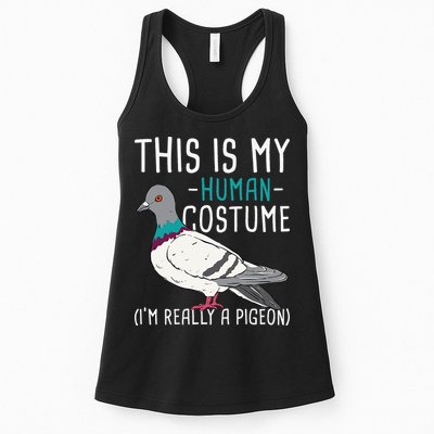 This Is My Human Costume Pigeon Racing Lover Bird Breeder Womens Tank Top