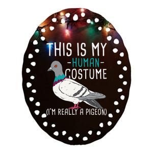 This Is My Human Costume Pigeon Racing Lover Bird Breeder Ceramic Oval Ornament