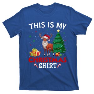 This Is My Deer Santa Hat Christmas Pajama Gift T-Shirt