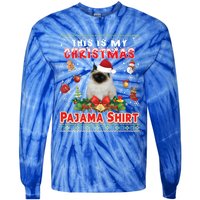 This Is My Christmas Pajama Gift Bir Cat Ugly Sweater Cool Gift Tie-Dye Long Sleeve Shirt