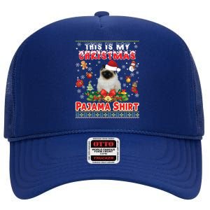 This Is My Christmas Pajama Gift Bir Cat Ugly Sweater Cool Gift High Crown Mesh Back Trucker Hat