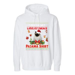 This Is My Christmas Pajama Gift Bir Cat Ugly Sweater Cool Gift Garment-Dyed Fleece Hoodie