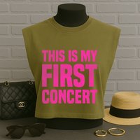 This Is My First Concert Music Event Garment-Dyed Women's Muscle Tee