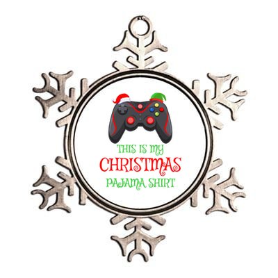 This Is My Christmas Pajamas Gamer Video Game Christmas Cool Gift Metallic Star Ornament