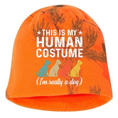 This Is My Human Costume I'm Really A Dog Retro Halloween Kati - Camo Knit Beanie