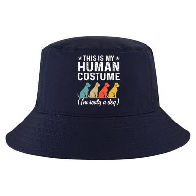 This Is My Human Costume I'm Really A Dog Retro Halloween Cool Comfort Performance Bucket Hat