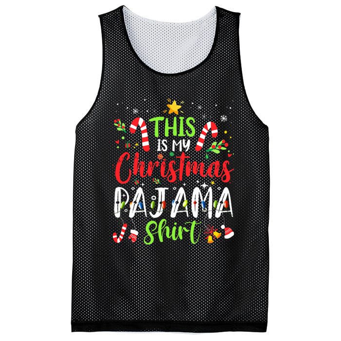 This Is My Christmas Pajama Matching Family Pajamas Mesh Reversible Basketball Jersey Tank