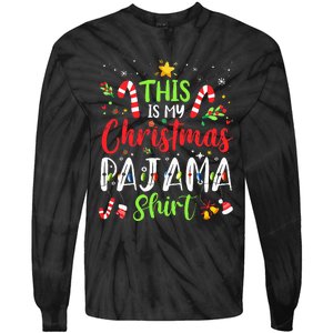 This Is My Christmas Pajama Matching Family Pajamas Tie-Dye Long Sleeve Shirt