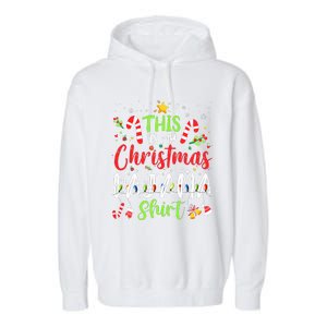 This Is My Christmas Pajama Matching Family Pajamas Garment-Dyed Fleece Hoodie