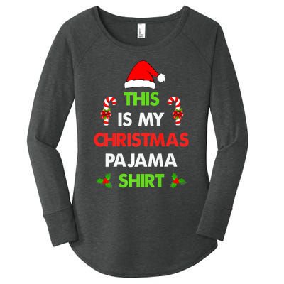 This Is My Christmas Pajama Funny Xmas Pjs Women's Perfect Tri Tunic Long Sleeve Shirt