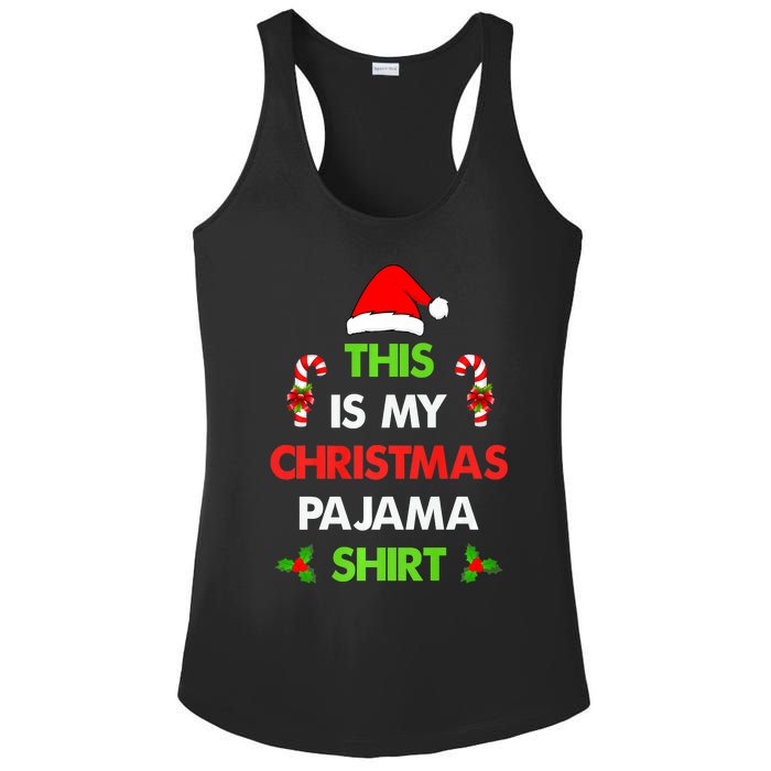 This Is My Christmas Pajama Funny Xmas Pjs Ladies PosiCharge Competitor Racerback Tank