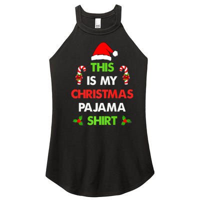 This Is My Christmas Pajama Funny Xmas Pjs Women's Perfect Tri Rocker Tank