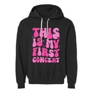 This Is My First Concert Music Event Retro Groovy Garment-Dyed Fleece Hoodie