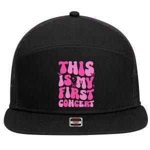 This Is My First Concert Music Event Retro Groovy 7 Panel Mesh Trucker Snapback Hat