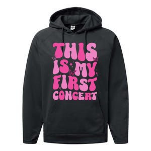 This Is My First Concert Music Event Retro Groovy Performance Fleece Hoodie