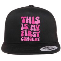 This Is My First Concert Music Event Retro Groovy Flat Bill Trucker Hat