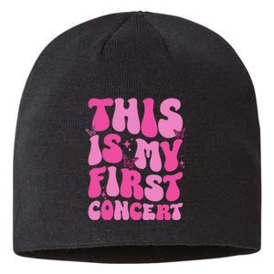 This Is My First Concert Music Event Retro Groovy Sustainable Beanie