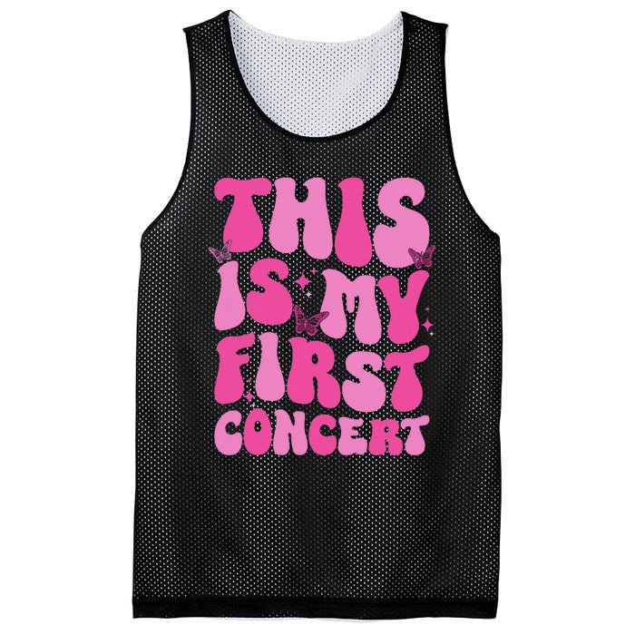 This Is My First Concert Music Event Retro Groovy Mesh Reversible Basketball Jersey Tank