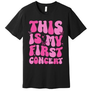 This Is My First Concert Music Event Retro Groovy Premium T-Shirt