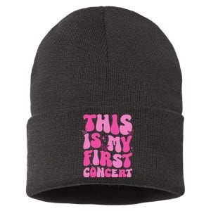 This Is My First Concert Music Event Retro Groovy Sustainable Knit Beanie