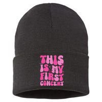 This Is My First Concert Music Event Retro Groovy Sustainable Knit Beanie