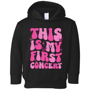 This Is My First Concert Music Event Retro Groovy Toddler Hoodie