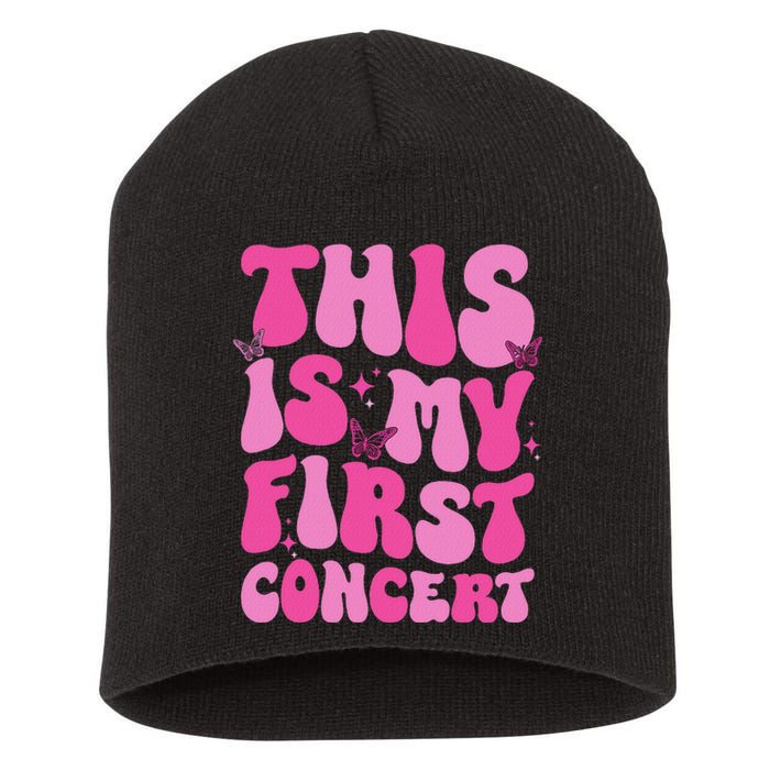 This Is My First Concert Music Event Retro Groovy Short Acrylic Beanie