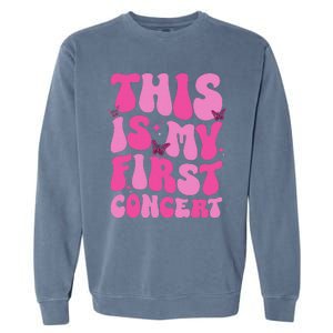 This Is My First Concert Music Event Retro Groovy Garment-Dyed Sweatshirt