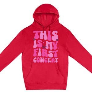 This Is My First Concert Music Event Retro Groovy Premium Pullover Hoodie