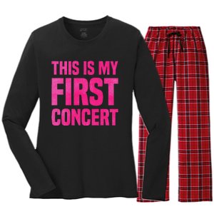 This Is My First Concert Music Event Women's Long Sleeve Flannel Pajama Set 