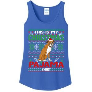 This Is My Christmas Boxer Dog Pajama Merry Xmas Cool Gift Ladies Essential Tank