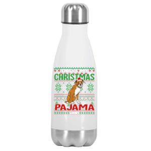 This Is My Christmas Boxer Dog Pajama Merry Xmas Cool Gift Stainless Steel Insulated Water Bottle