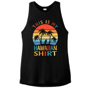 This Is My Hawaiian Tropical Luau Costume Party Hawaii Ladies PosiCharge Tri-Blend Wicking Tank